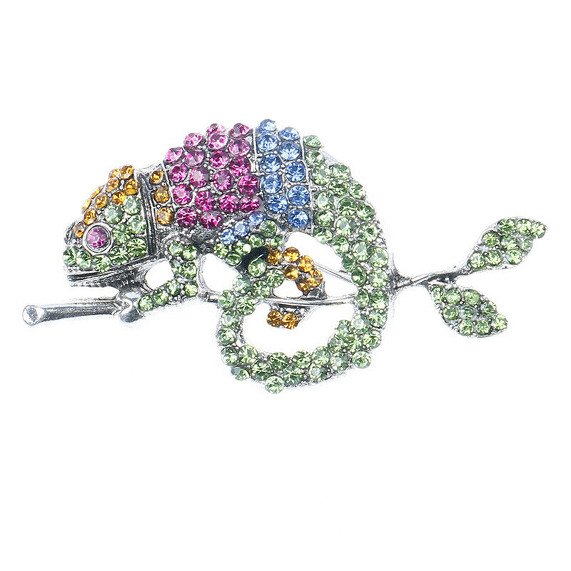 Chameleon Brooch Animal Coat Pin Rhinestone Fashion Jewelry Accessories O.l8