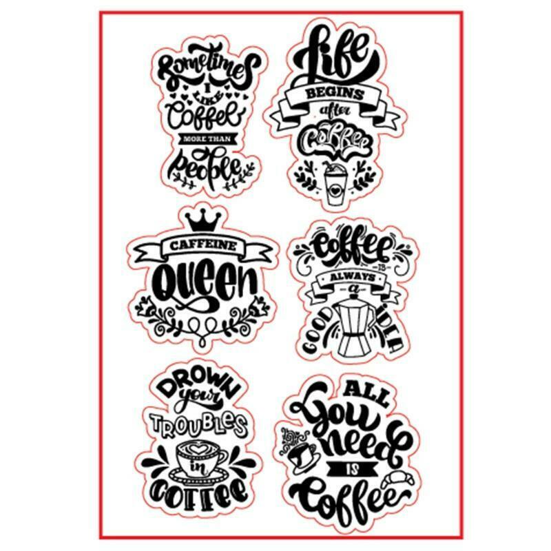 Coffee Silicone Clear Seal Stamp DIY Scrapbooking Embossing Photo Album Decor