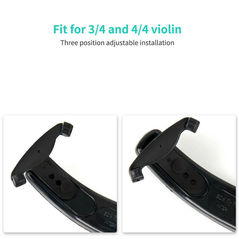 Adjustable Violin Shoulder Rest Pad Supporter Size 3/4 4/4 Height Angle Black