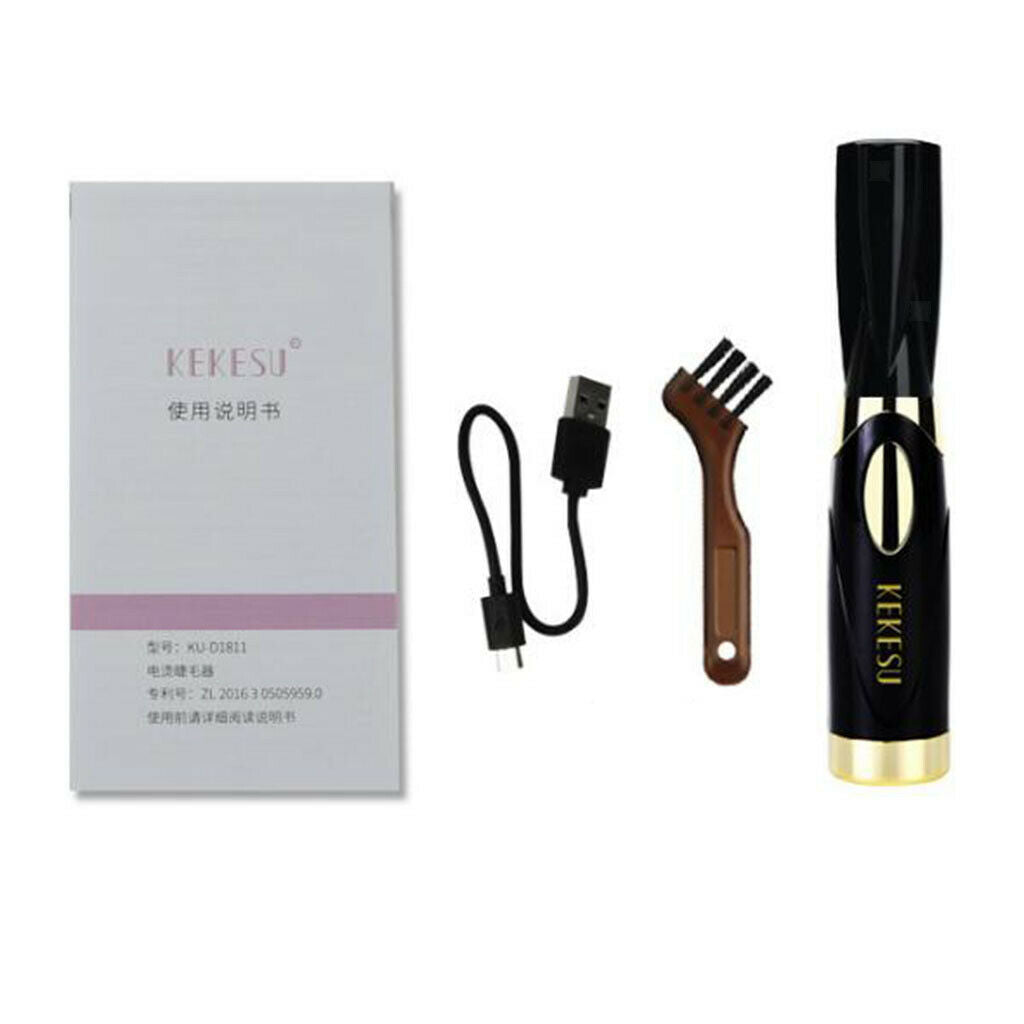 2 Pack Electric Heated Eyelash Curler Pen Brush Makeup Tool USB Charge