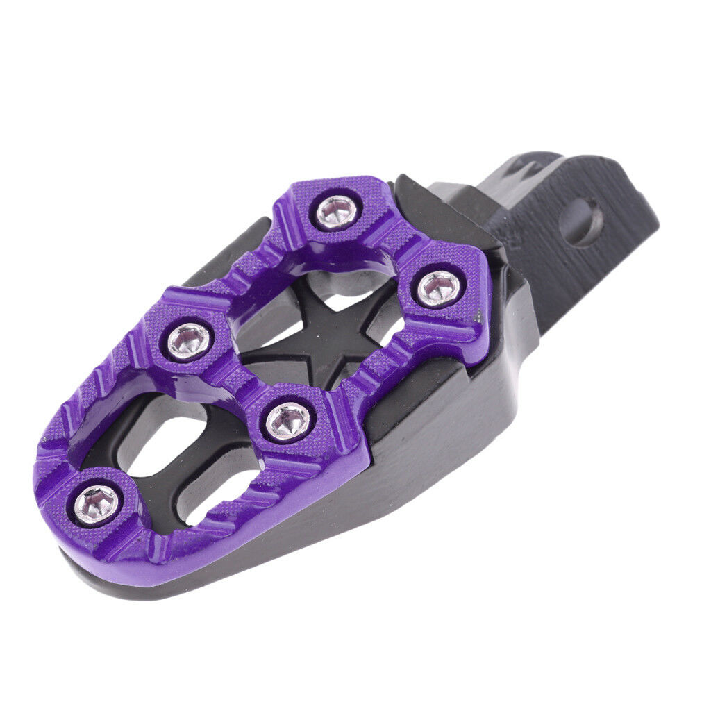 2x Left Right Universal Pedals Foot Pegs Footrests for Motorbike ATV Purple