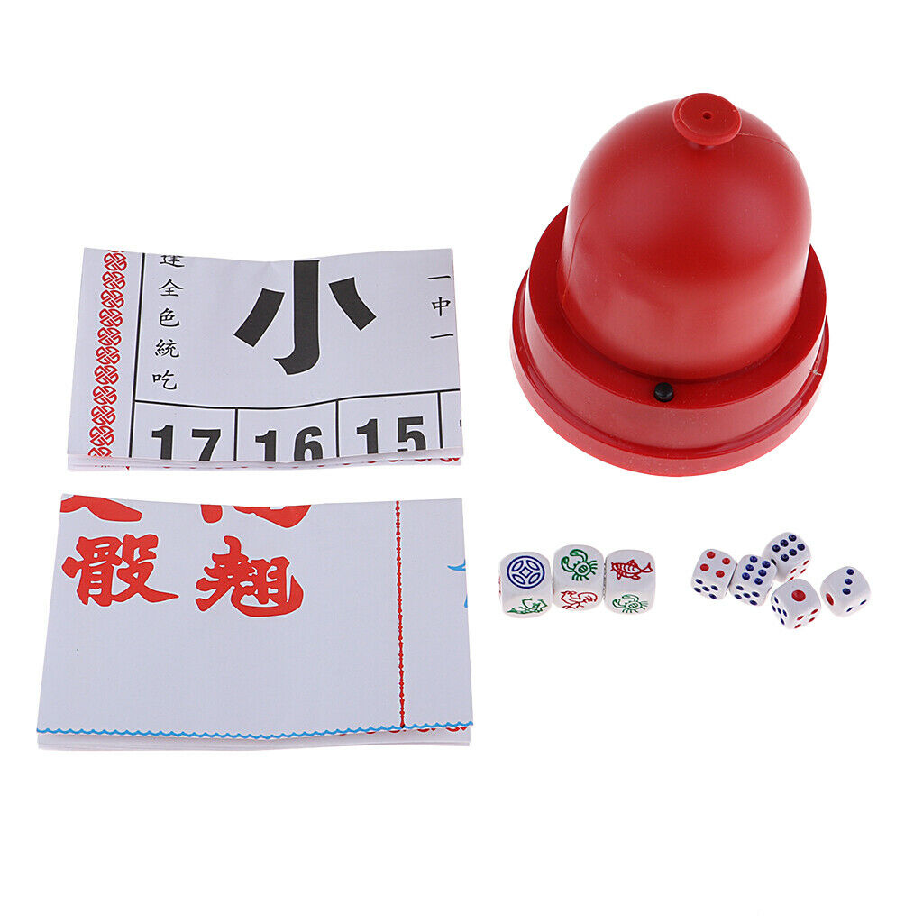 Sic Bo Traditional Gambling Dice Game w/ Automatic Dice Cup Travel Toys