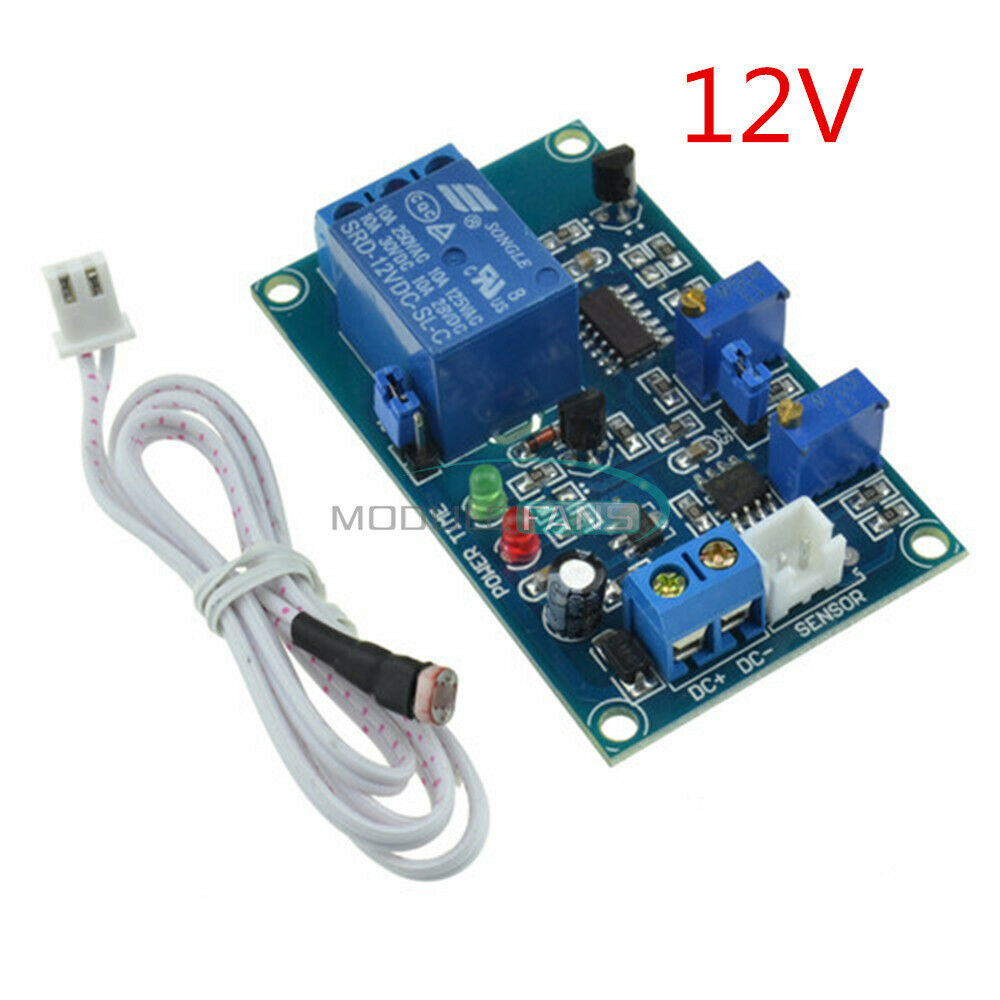 12V Light Detect Sensor Photoresistor Relay With Timmer Light Control Module
