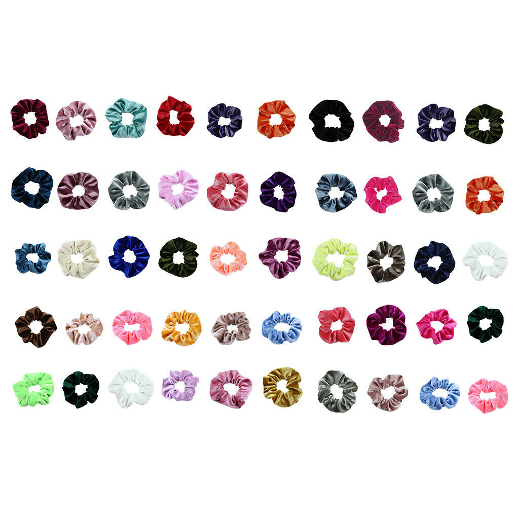 60Pcs Mixed Hair Scrunchies Stretchable Scrunchy Hair Ties Bands for Women's