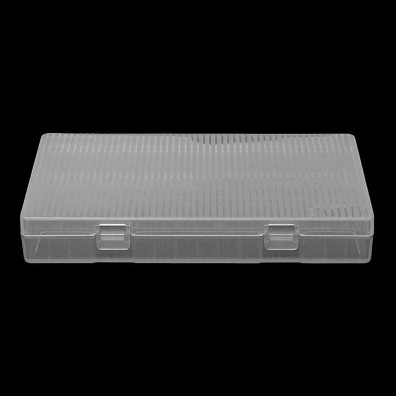 Portable Clear Hard PP Case Holder Storage Box With Hook For 8x 18650 Battery