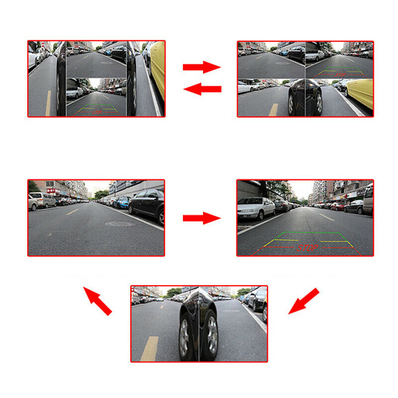 12V-24V Car Panoramic Driving 4-Way View Monitor Split-Screen Remote Control Box
