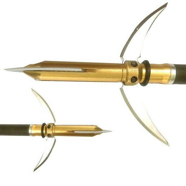 12pcs Hunting Broadhead 100Grain Barbed Sharp Blade Arrowheads Field Points Tips