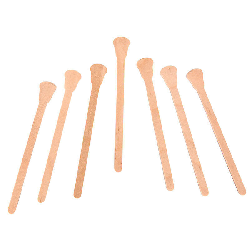 50PCS Wooden Waxing Wax Spatula Disposable Bamboo Sticks Kit Skin Beauty Tool Kt