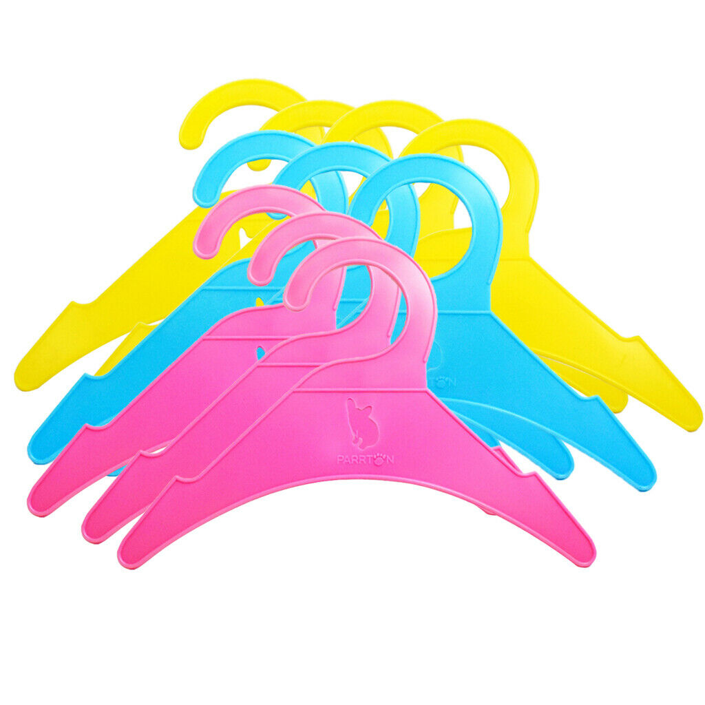 10x Plastic Pet Clothes Hangers for Dog Puppy Cat Clothing Garment 19cm