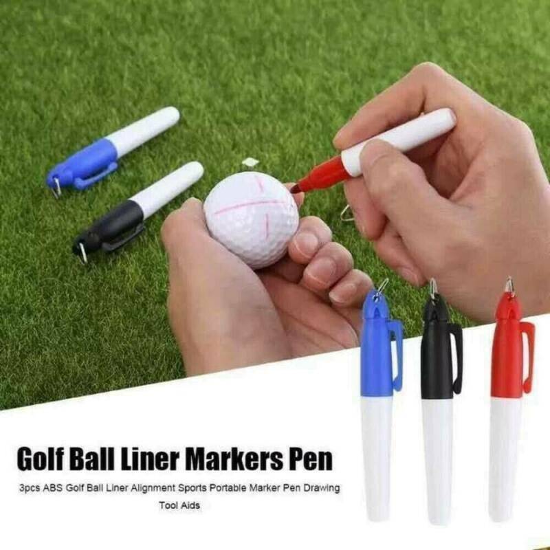 Pro Golf Ball Triple Track 3 Line Marker Stencil + 2 Pen Set Kit
