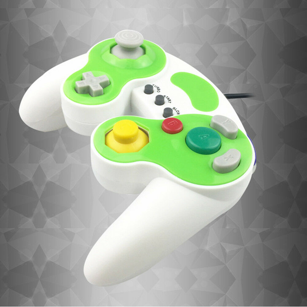 Green Wired Shock Gamepad Controller Joystick for Nintendo Gamecube NGC Console