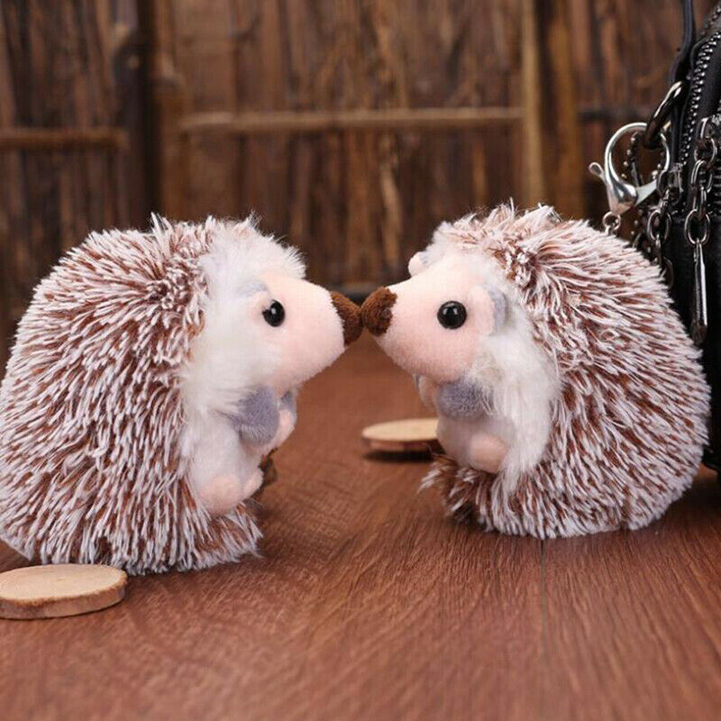 Cute Plush Pompon Hedgehog Animal Keychain Bag 10cm Mobile Phone Pendant KeyBDA