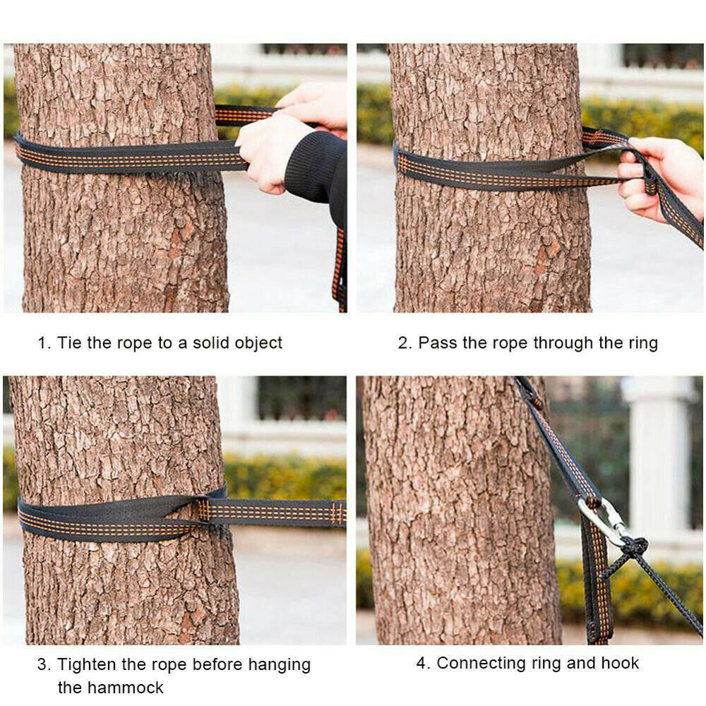Fashion 5 Rings Swing Outdoor Reinforced Camping Polyester Rope Hammock Strap