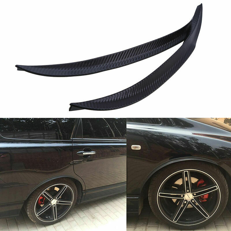 Carbon Fiber Style Car Auto Wheel Eyebrow Arch Flares Protector Trim Lips Fender