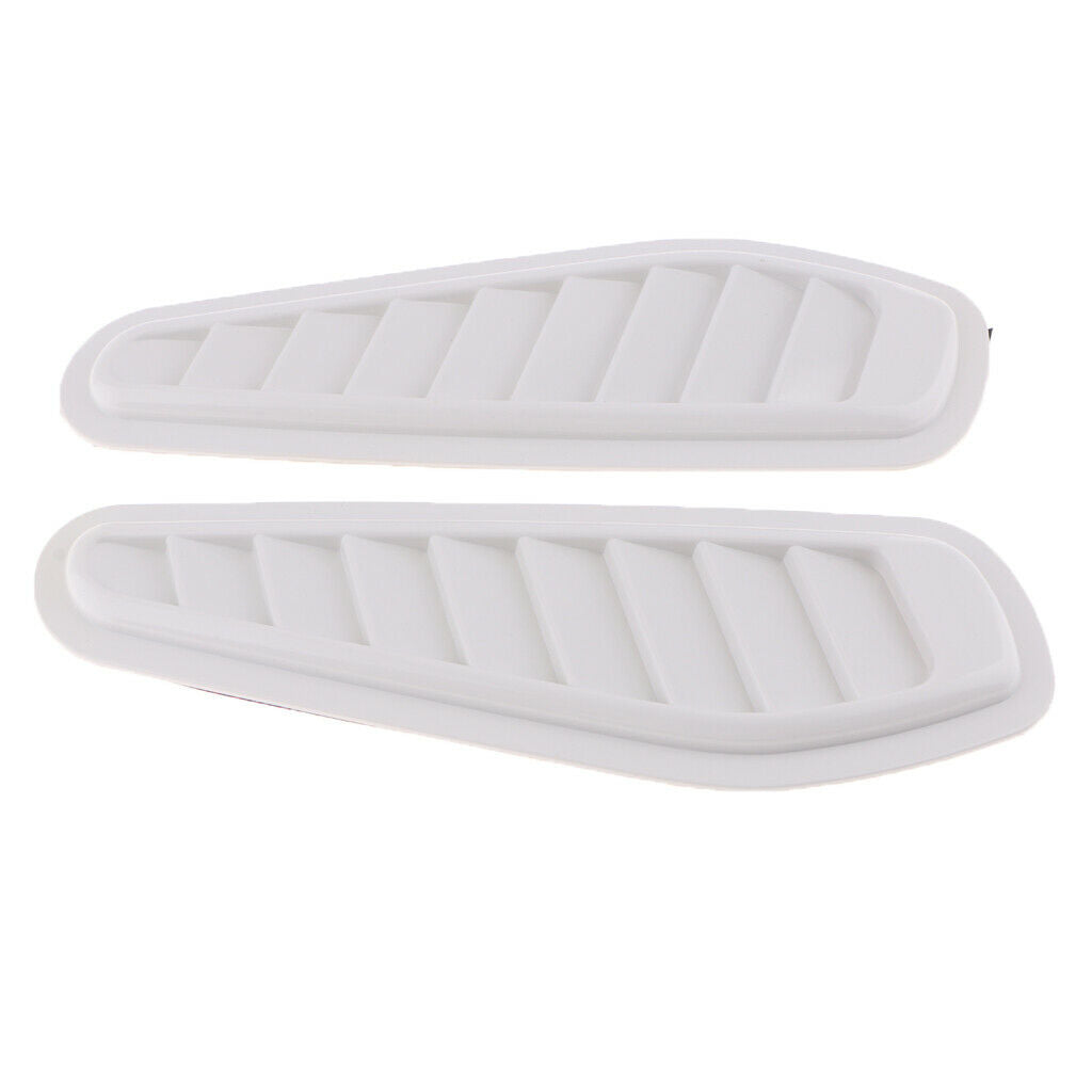 2 Pieces Air Flow Intake Turbo Bonnet Hood Side Vent Grille Cover White