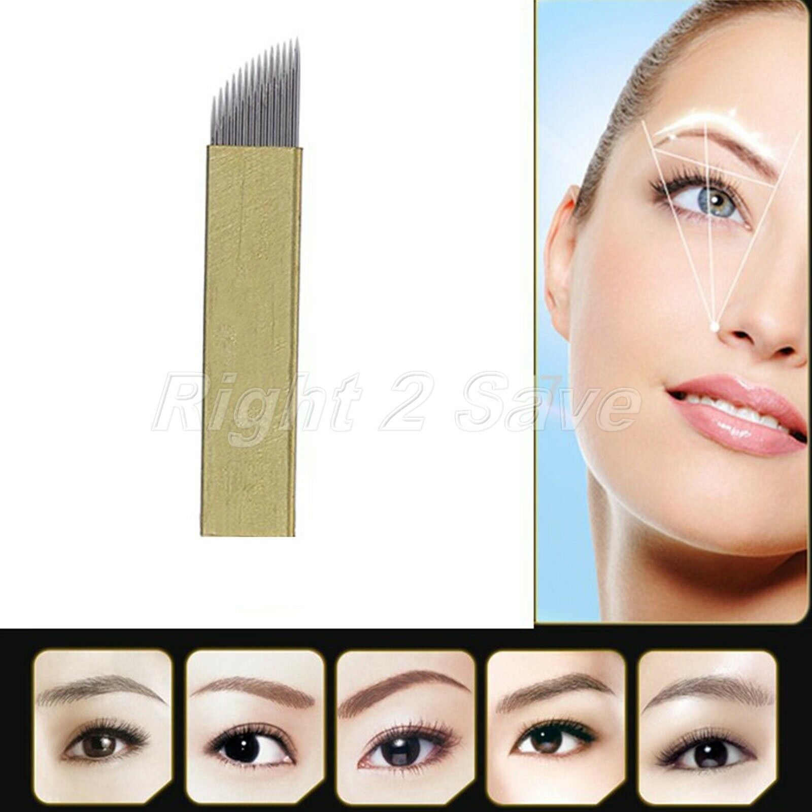 5Pcs 14 Pin Blades Permanent Makeup Eyebrow Tattoo Pen Tool Microblading Needle