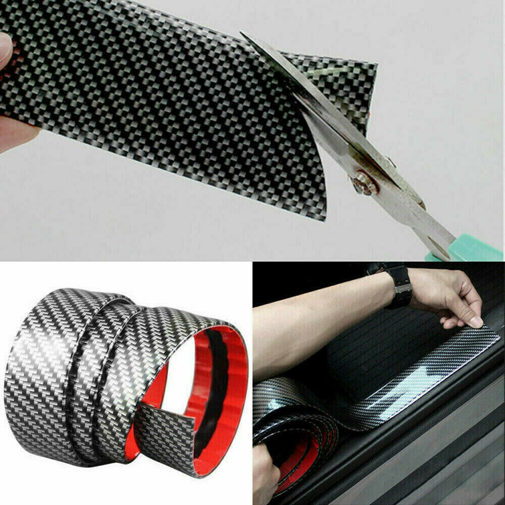 3CM*1M Carbon Fiber Rubber Car Edge Guard Strip Door Sill Protector Accessory C8