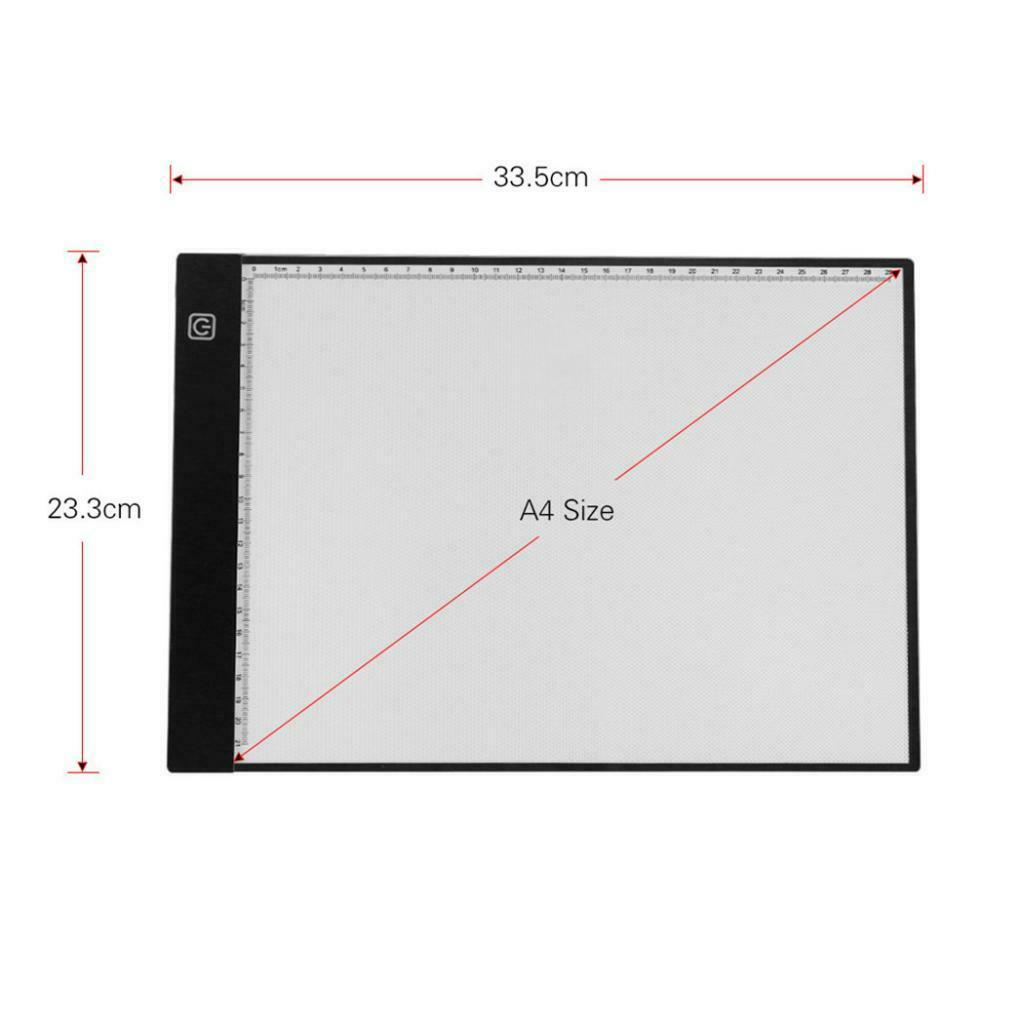 LED light bar Art Tattoo A4 drawing pad table template with scale