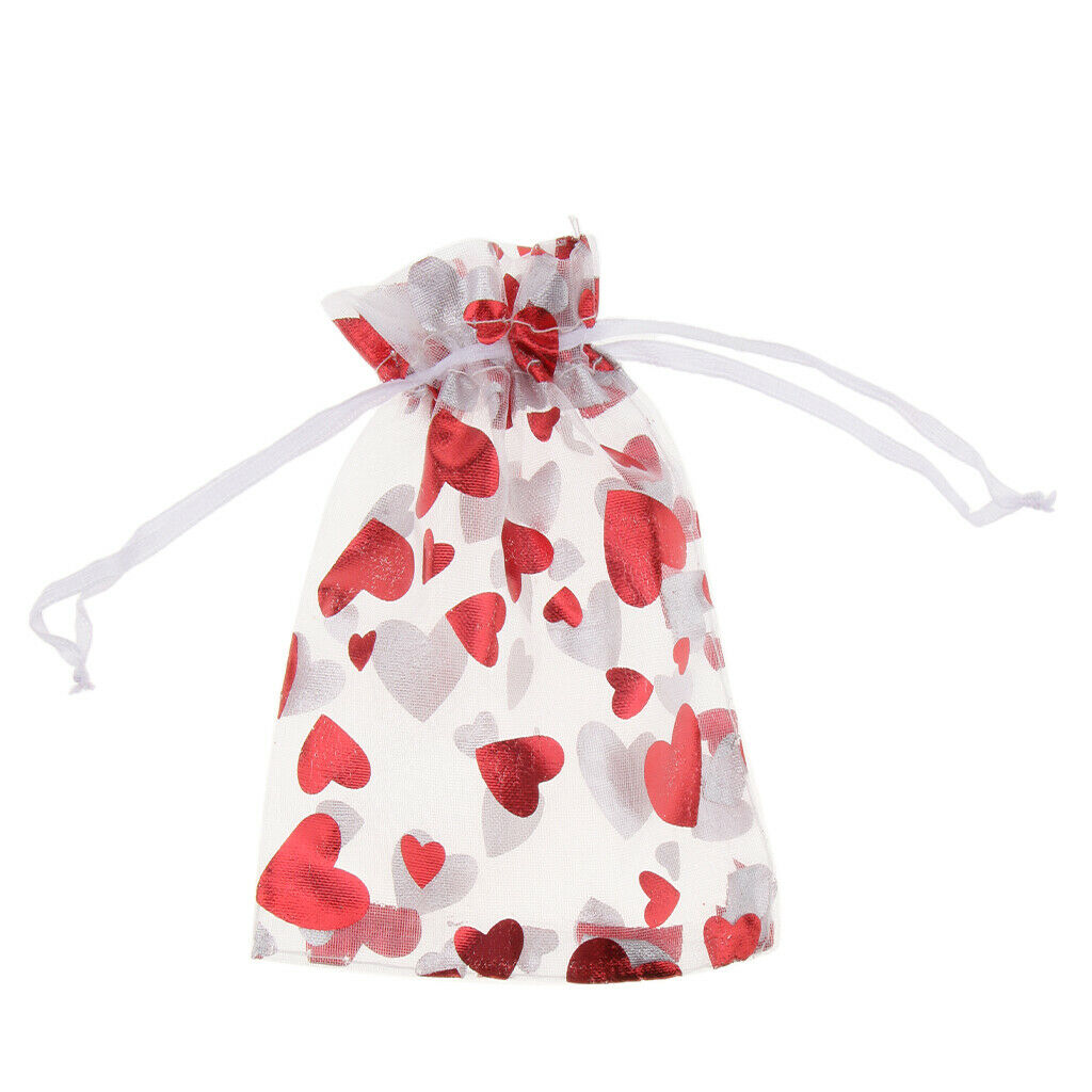 Lot of 100pcs  Love Heart Drawstring Gift Pouch Candy Gifts Bag