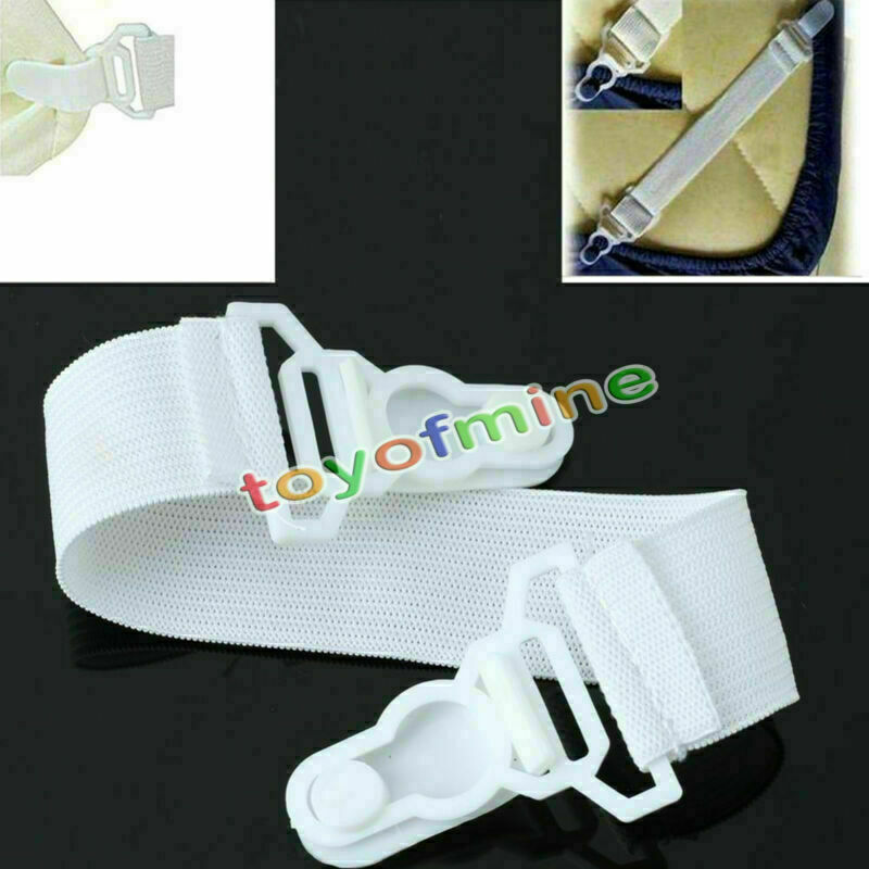 8Pcs Sheet Grippers Straps Fasteners Hold Grips Elastic Clips Gripper Bedspread
