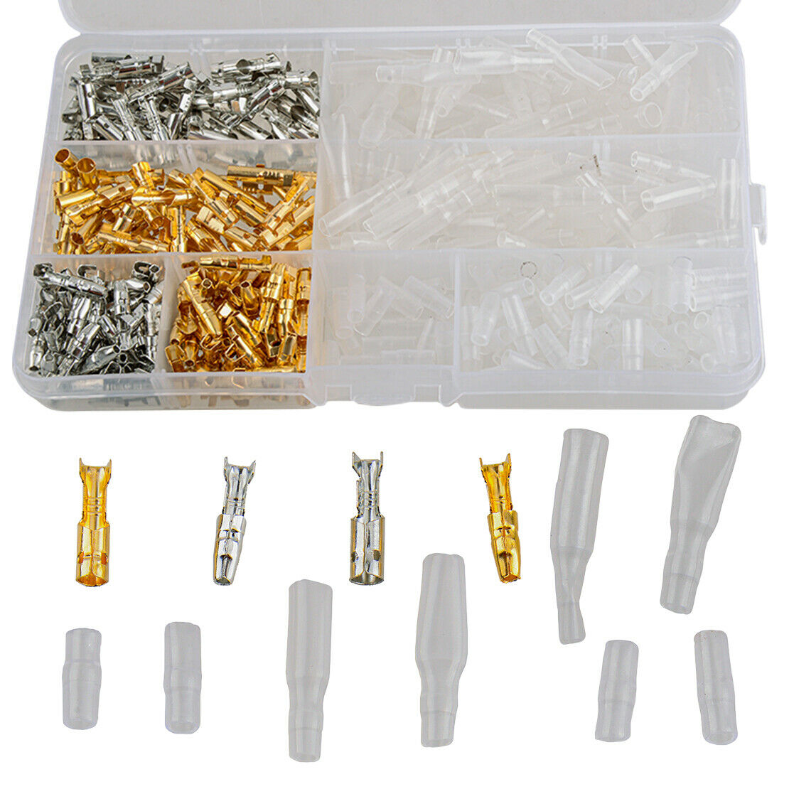 400pcs 3.9mm Motorcycle Brass Bullet Connectors Male & Female Wire Terminals