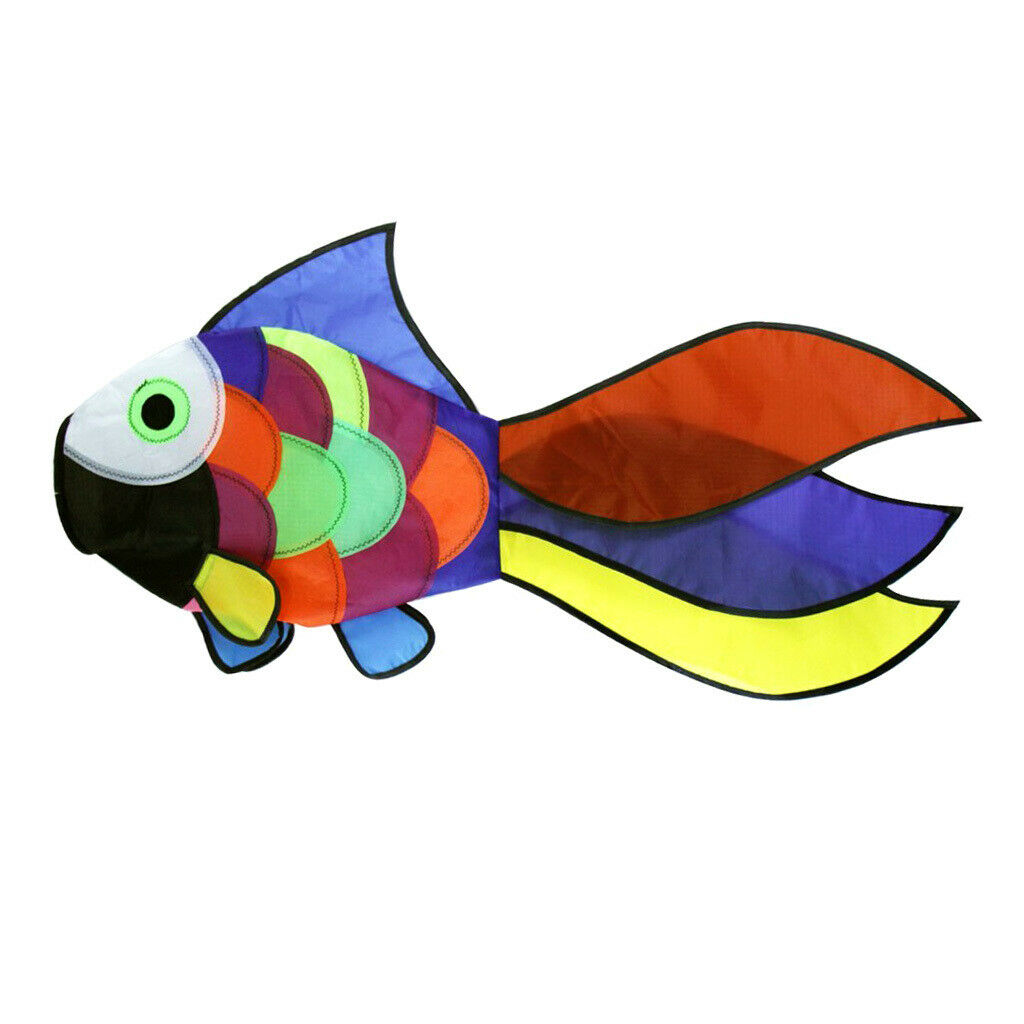 2pcs Rainbow Fish Kite Windsock Outdoor Garden Decor Children Line