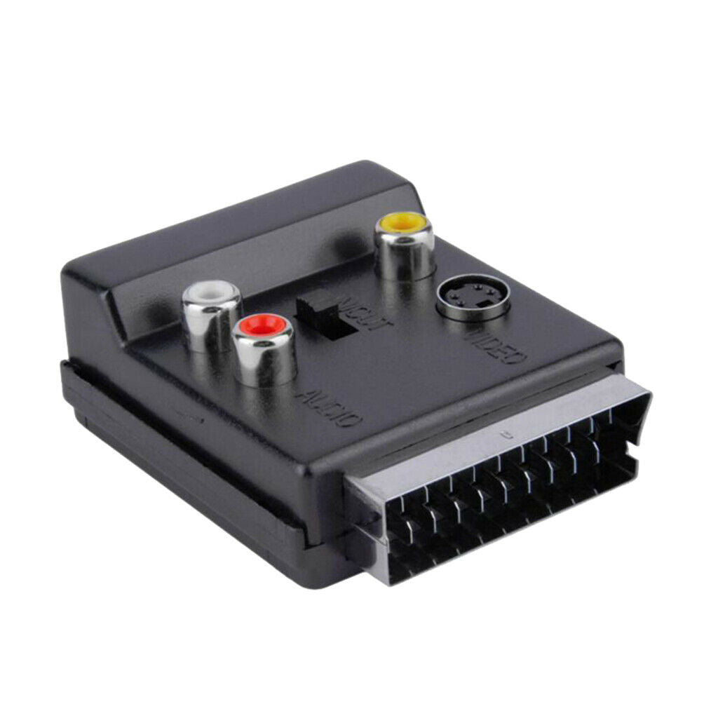 RGB Scart to Composite 3RCA S Video AV TV Audio Adapter Converter Switch