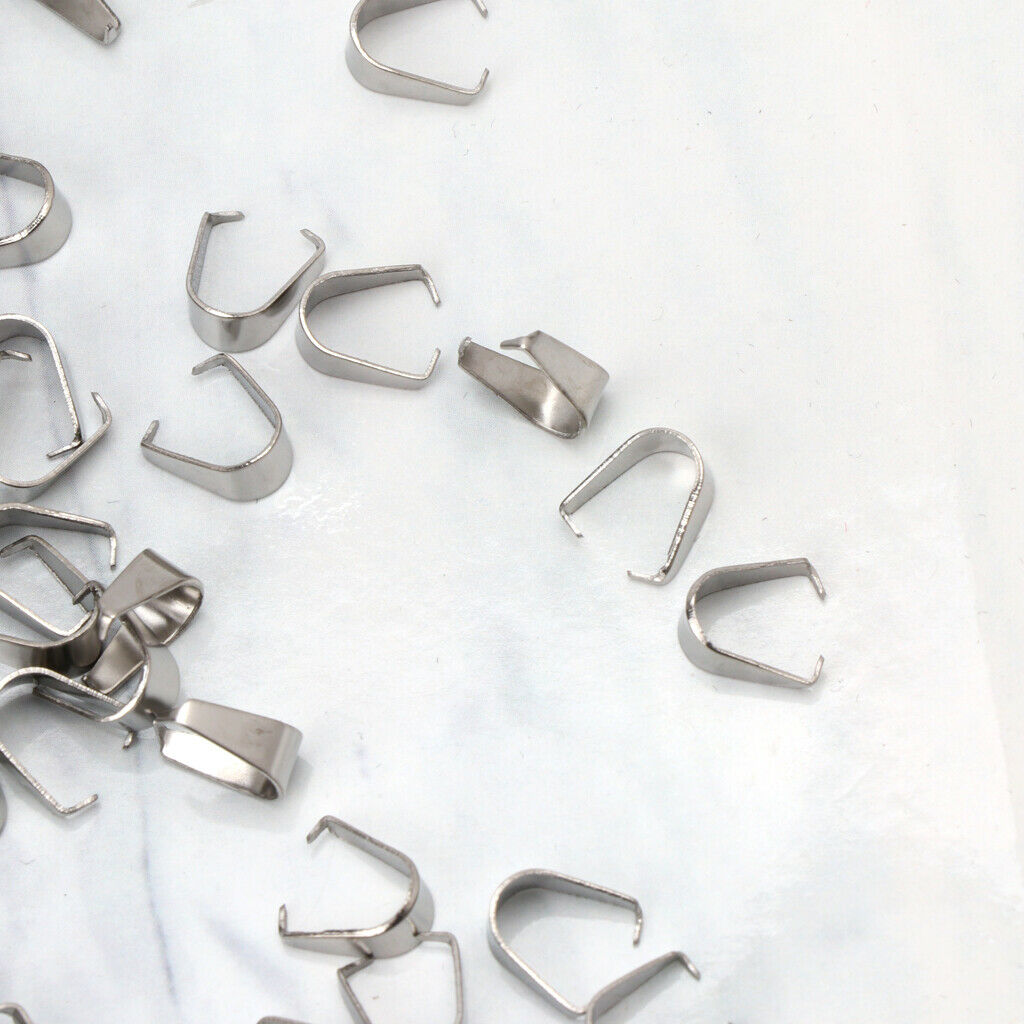 60Pcs Pinch Clip Bail Clasp Dangle Charm Bead Pendants Connectors Jewelry Making