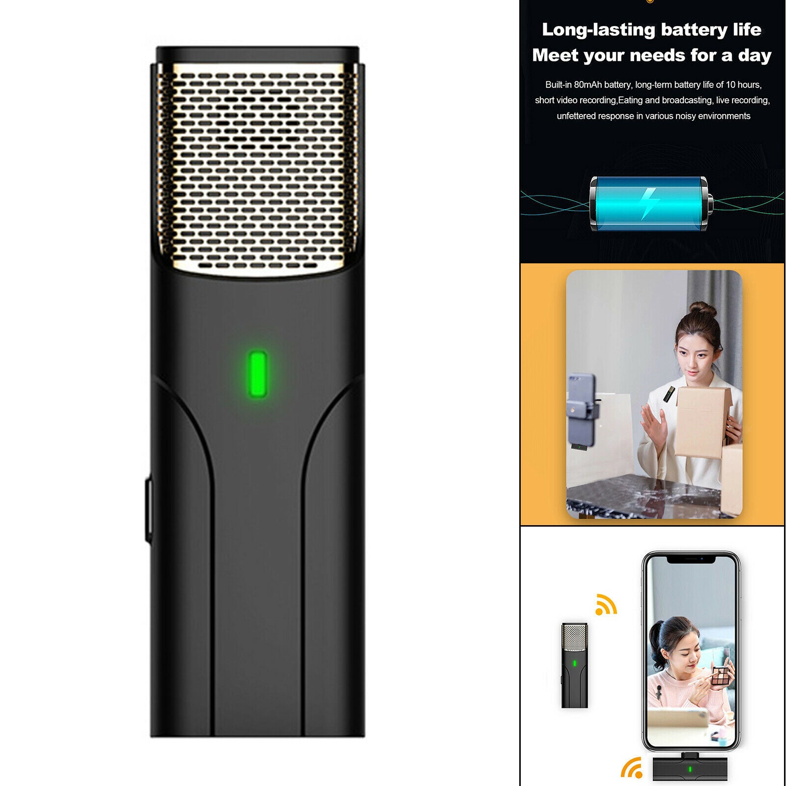 Wireless Lavalier Microphone for Interview Video Shooting Cell Phone Podcast