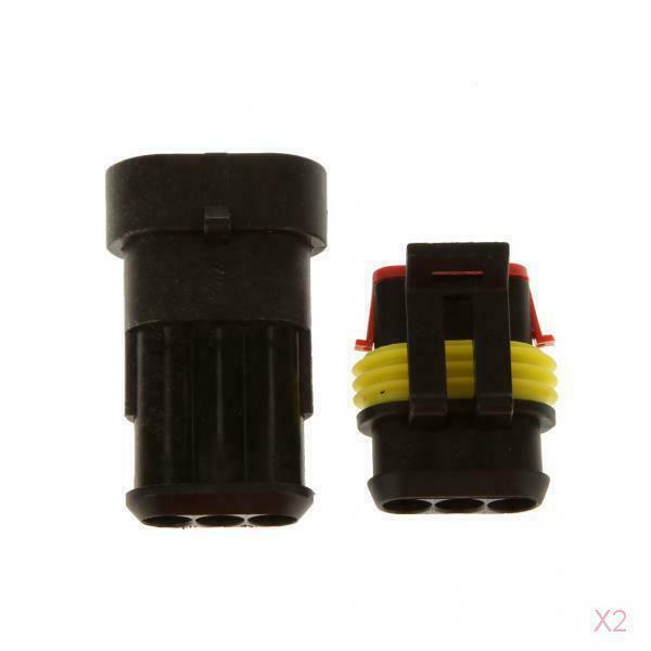 2X 5 Kits 3 Pin Way Sealed Waterproof Electrical Wire Connector Plug Car Auto