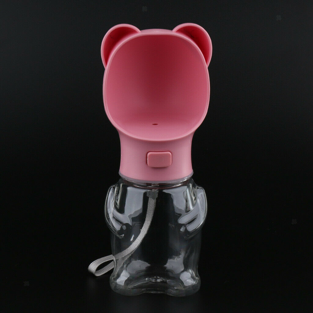 Portable Pet Dog Water Bottle Dogs Travel Puppy Cat Drinking Bowl  Pink