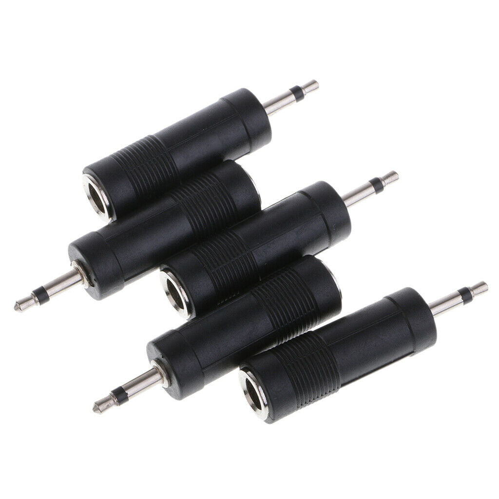 3.5mm 1/8"Male Plug Mono to 6.35mm 1/4"Female Jack Audio Converter 5Piece