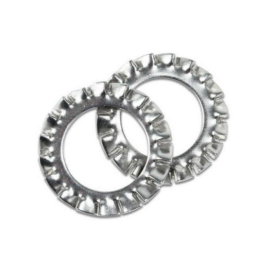 50pc M3,4,5,6,8 External Serrated Tooth Shakeproof Lock Washer Kit A2 Stainless
