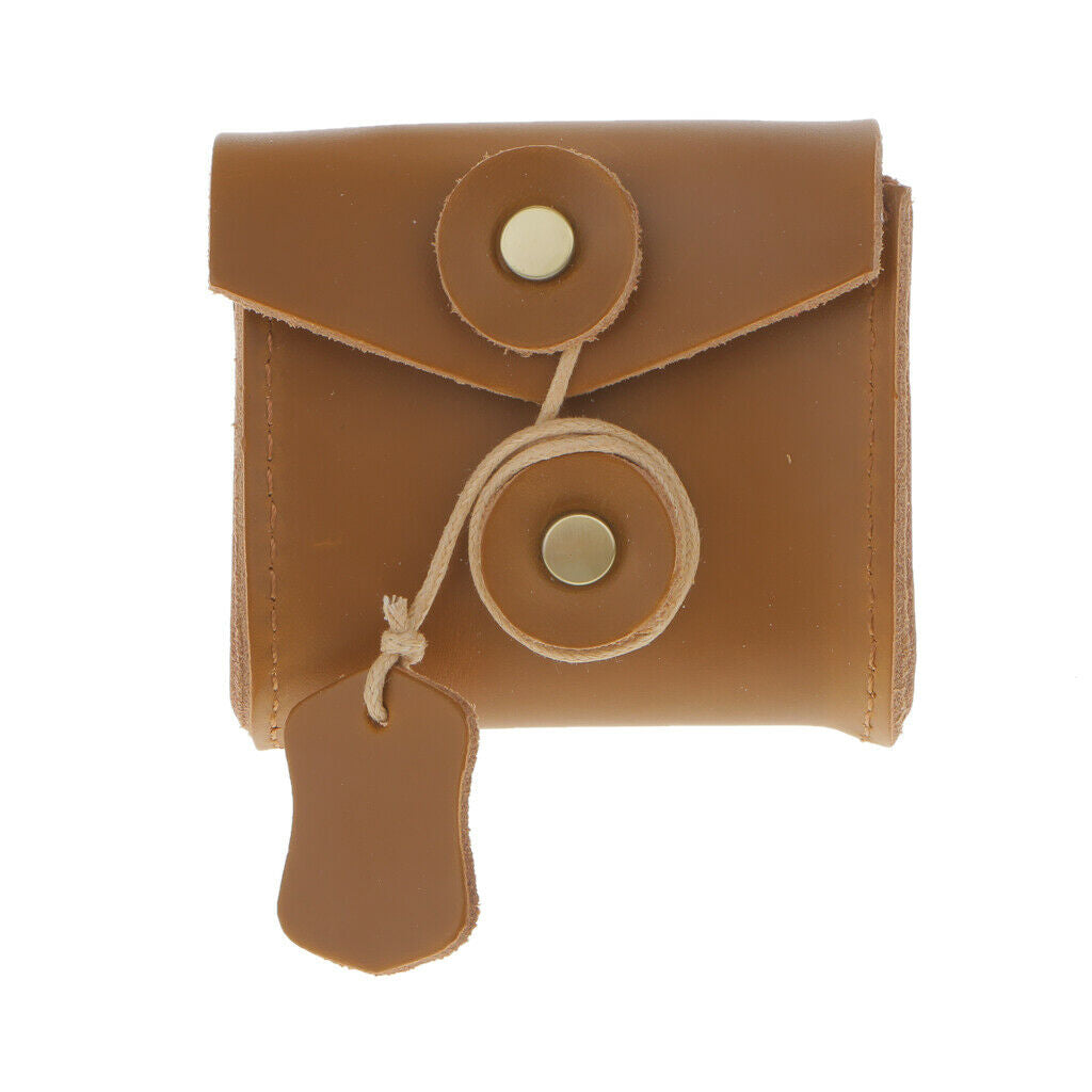Leather Earphone Case Headphones Storage Bag Charger Data Cable  Light Brown