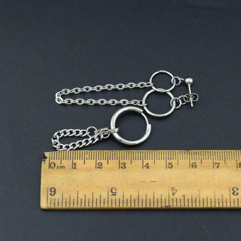 Tassel Chain Earrings KPOP Boy Earrings Male Korean Stainless Steel Punk Earring