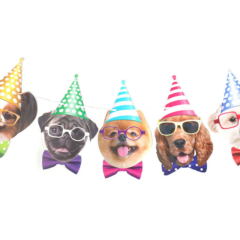 Dog Decor Banner Bunting Garland Banner Pet Party Decor Pet Birthday Fla .l8