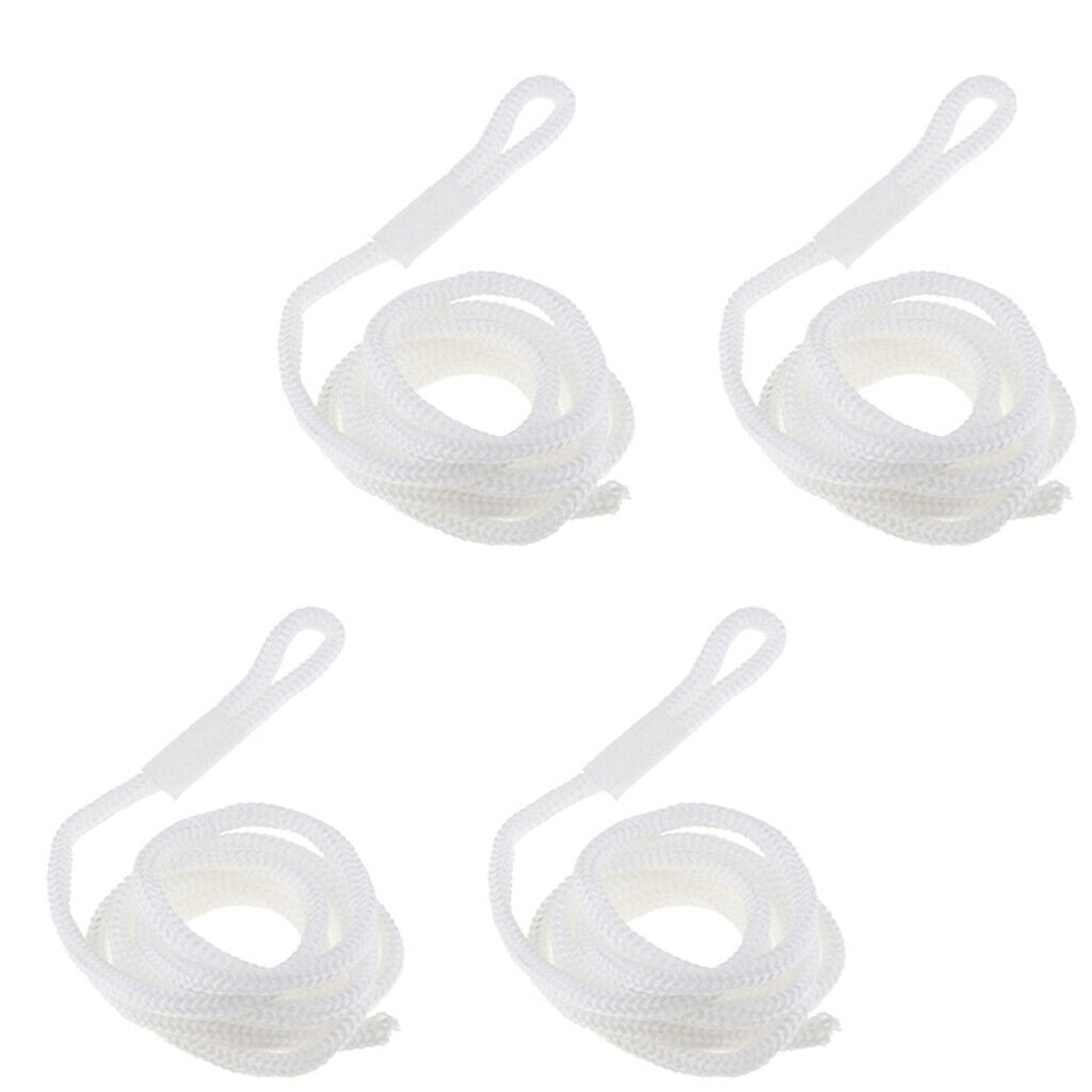 4pcs Boat Fender Lines 1/4'' x 5' Bumper Whips Rope Docking White