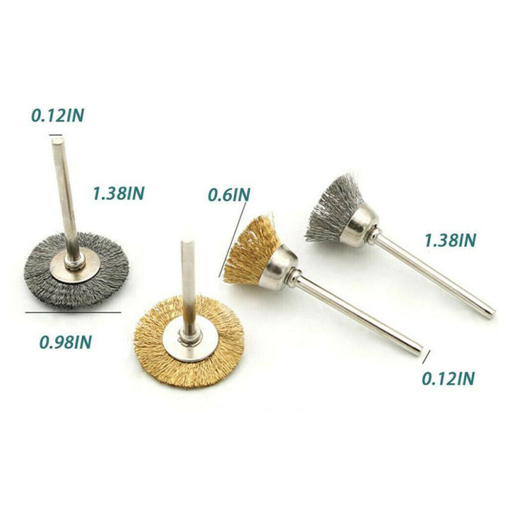 36pc Brass Wire Wheel Brush Set Kit Rotary Tool
