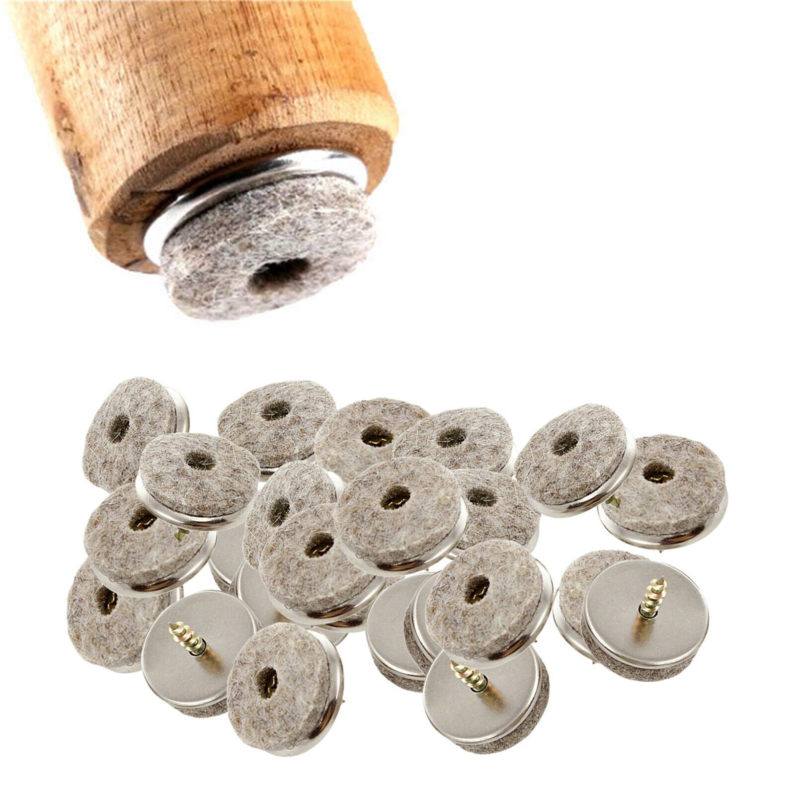 48Pcs Furniture Felt Pads Glides Nail-on Slider for Chair Wood Protectors Table