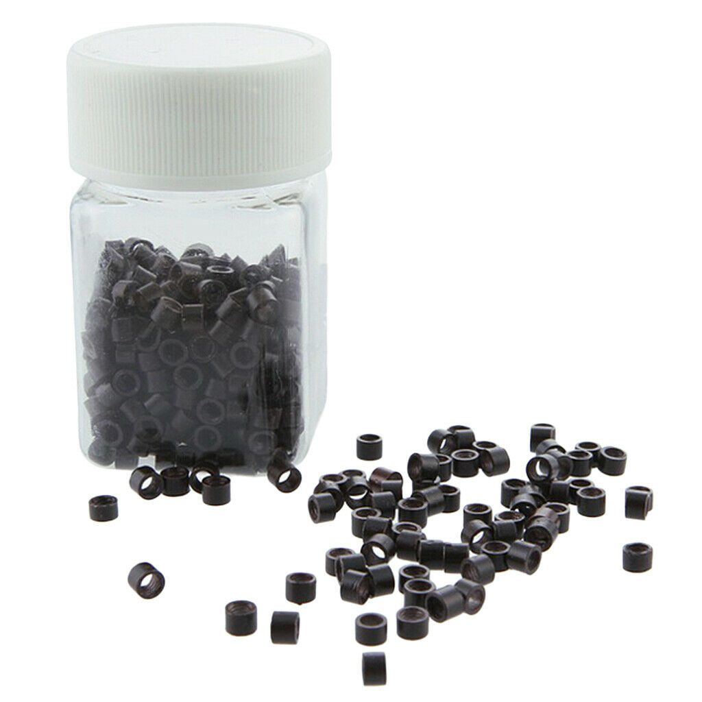 400 Pack 4mm Micro Links Rings Lined Beads Tubes for Hair Extensions Styling