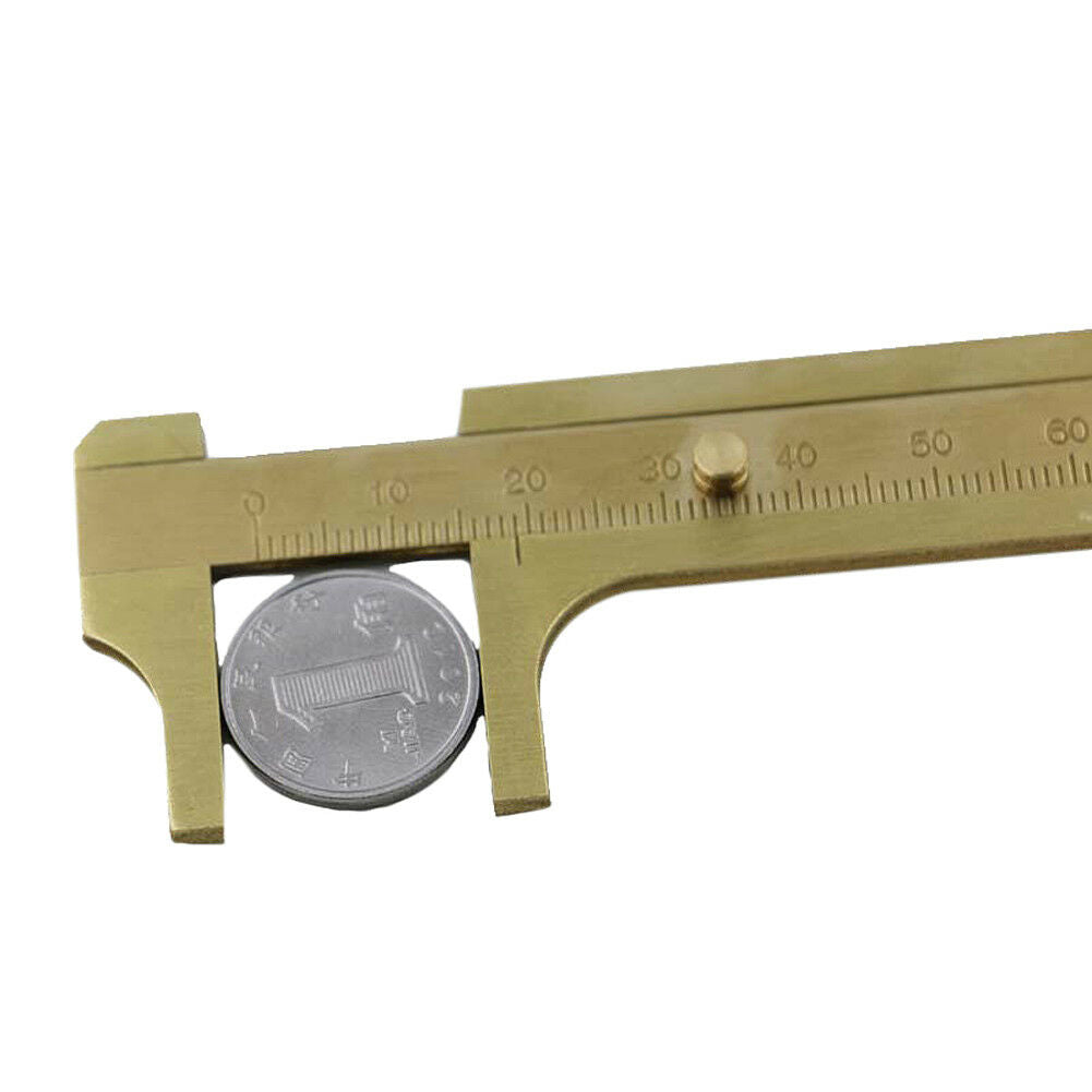 2016 New 80mm Handy Sliding Gauge Brass Vernier Caliper Mini Brass Pocket Ruler