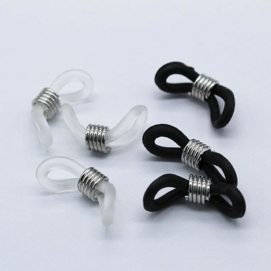20Pcs Anti-slip Eyeglass Chain Necklace Chain Rubber Metal Ends Retainers