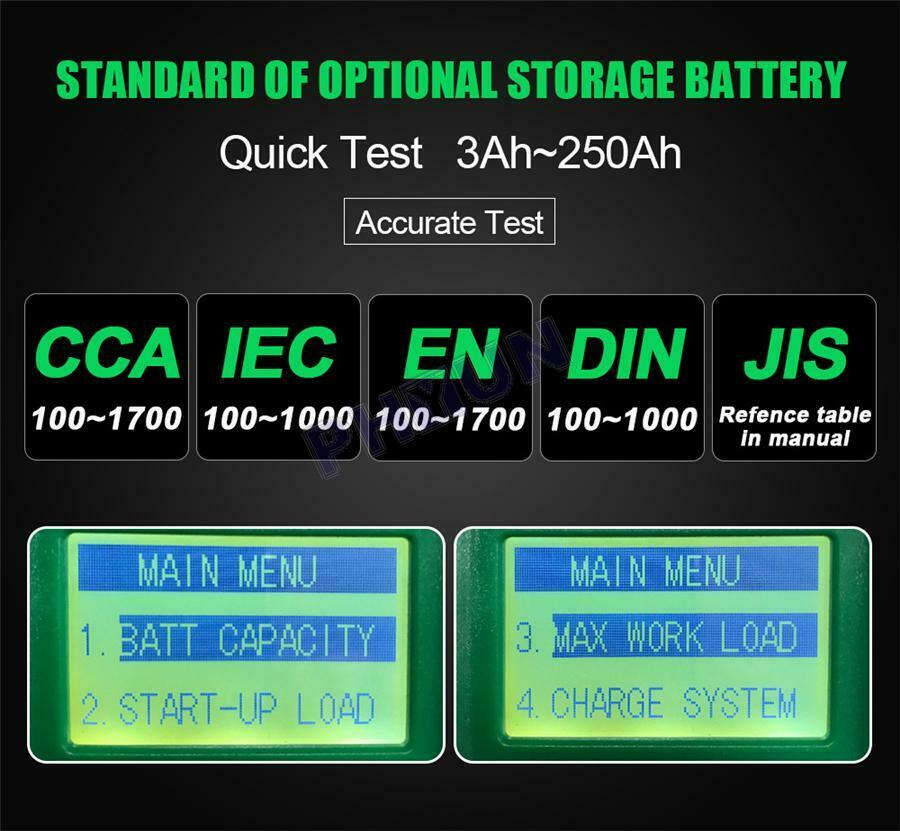 Car Battery Tester AH CCA Voltage Battery Load Analyzer Storage Battery Tester