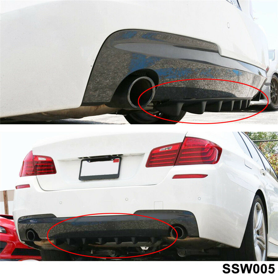 23''x6'' Universal Car Lower Rear Body Bumper Lip Diffuser 5 Shark Fins Spoiler