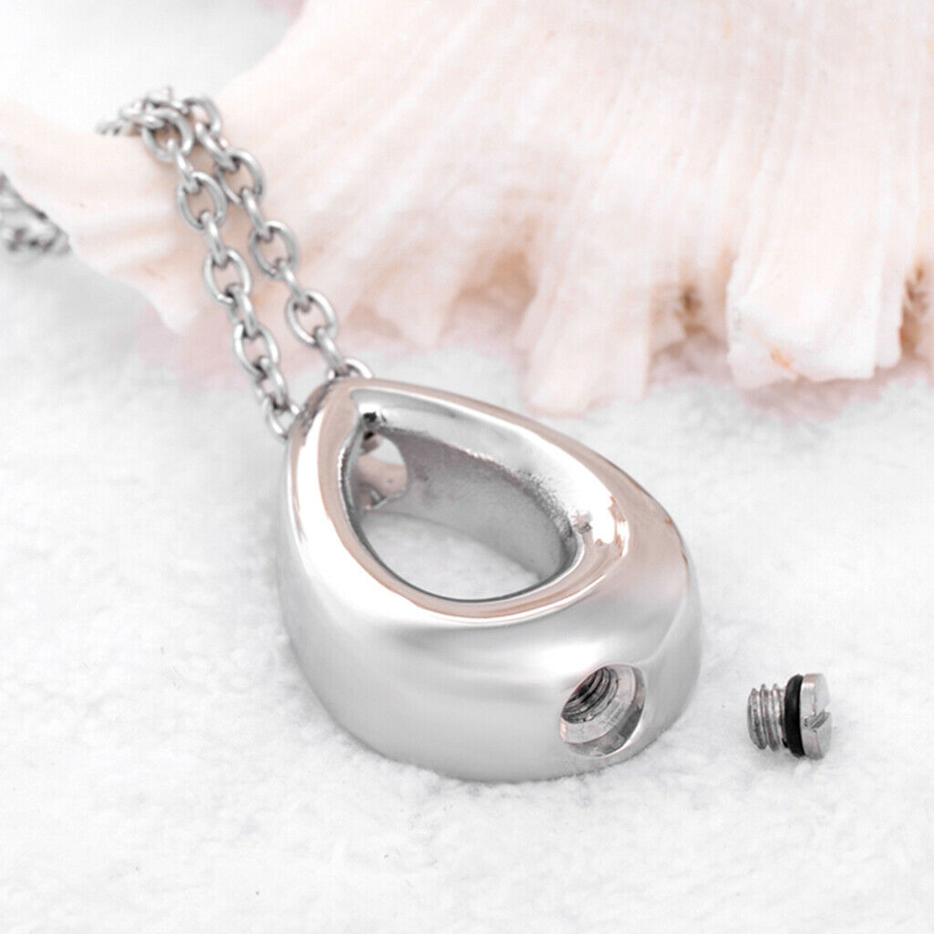 Pets Memorial Urn Pendant for Ashes Cremation Hollow Craft Water Droplets