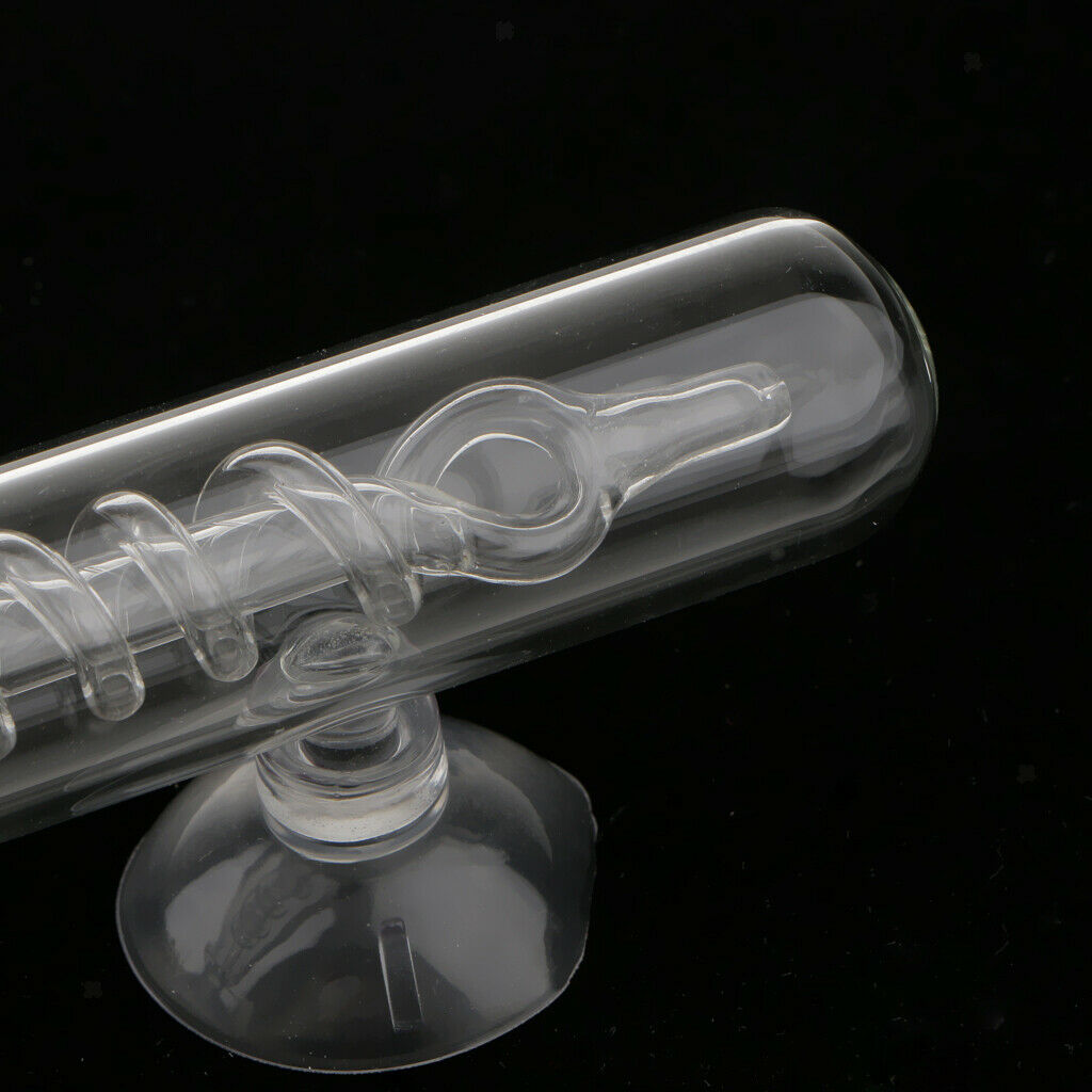 Spiral Glass Aquarium Tank CO2 Diffuser / Bubble Counter with Suction Cup