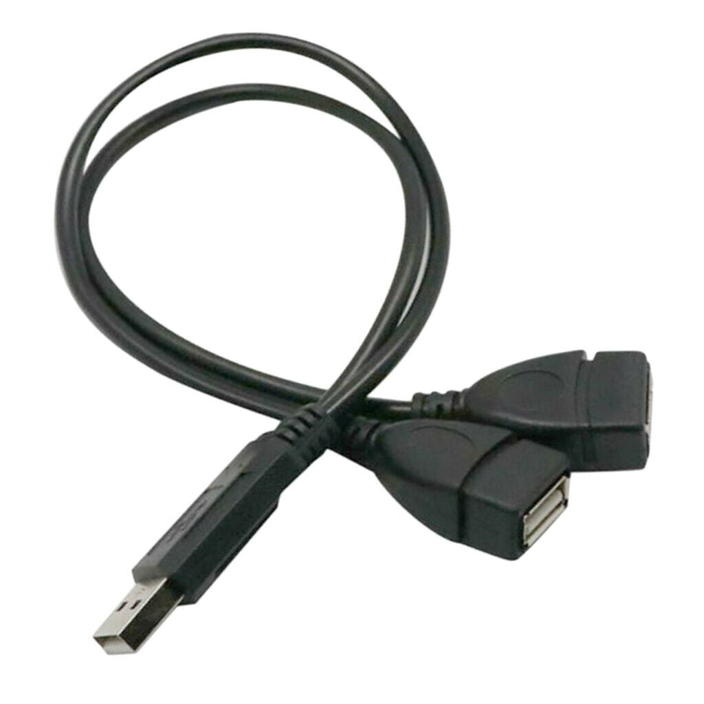 20CM USB 2.0 Dual Power Charge Cable USB Power Y Adapter Male To Female Cord