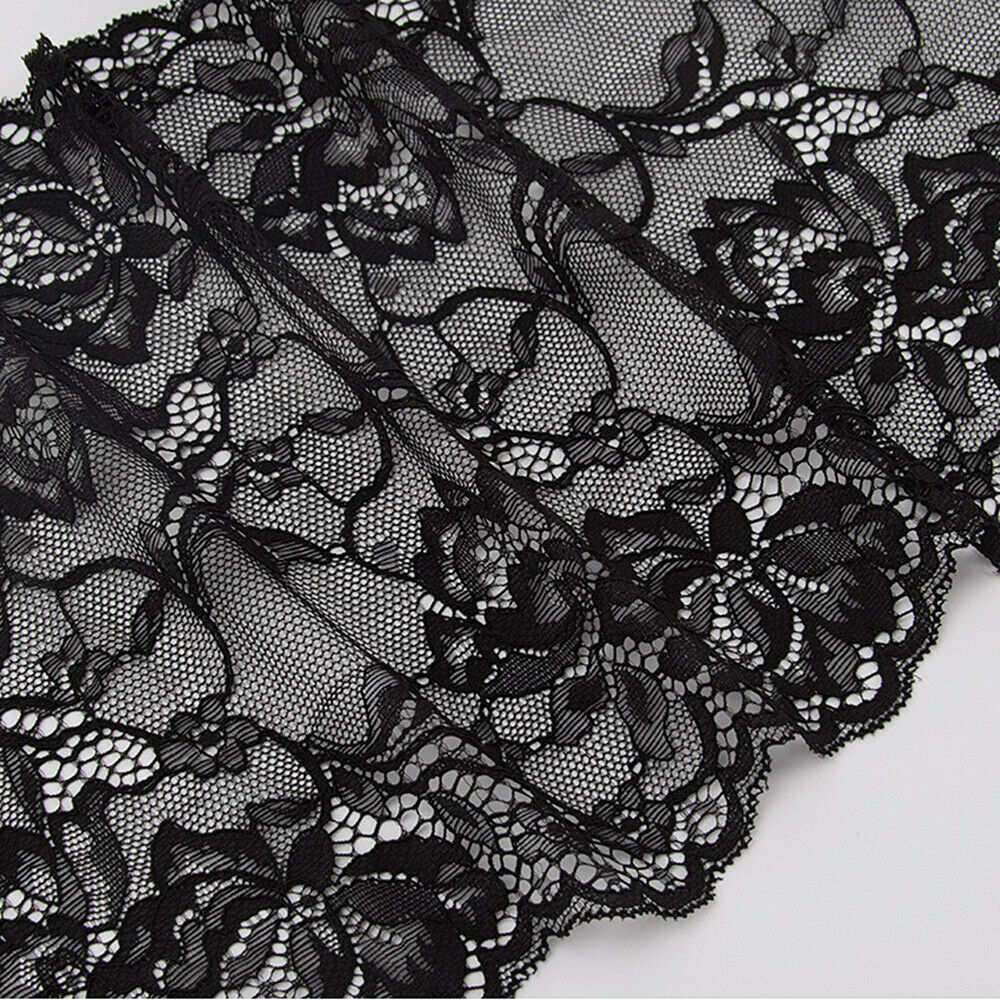 1yd 23cm Hollow Lace Fabric Nylon Silk Trim Ribbon Sewing DIY for Dress Curtain
