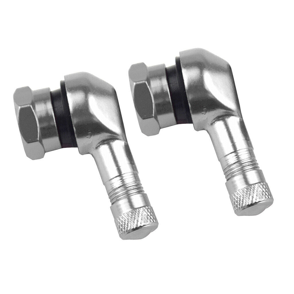 4Pcs CNC Aluminum Motorcycle Gas Nozzle Degree Angle Valve Adaptor Tyre Golden &