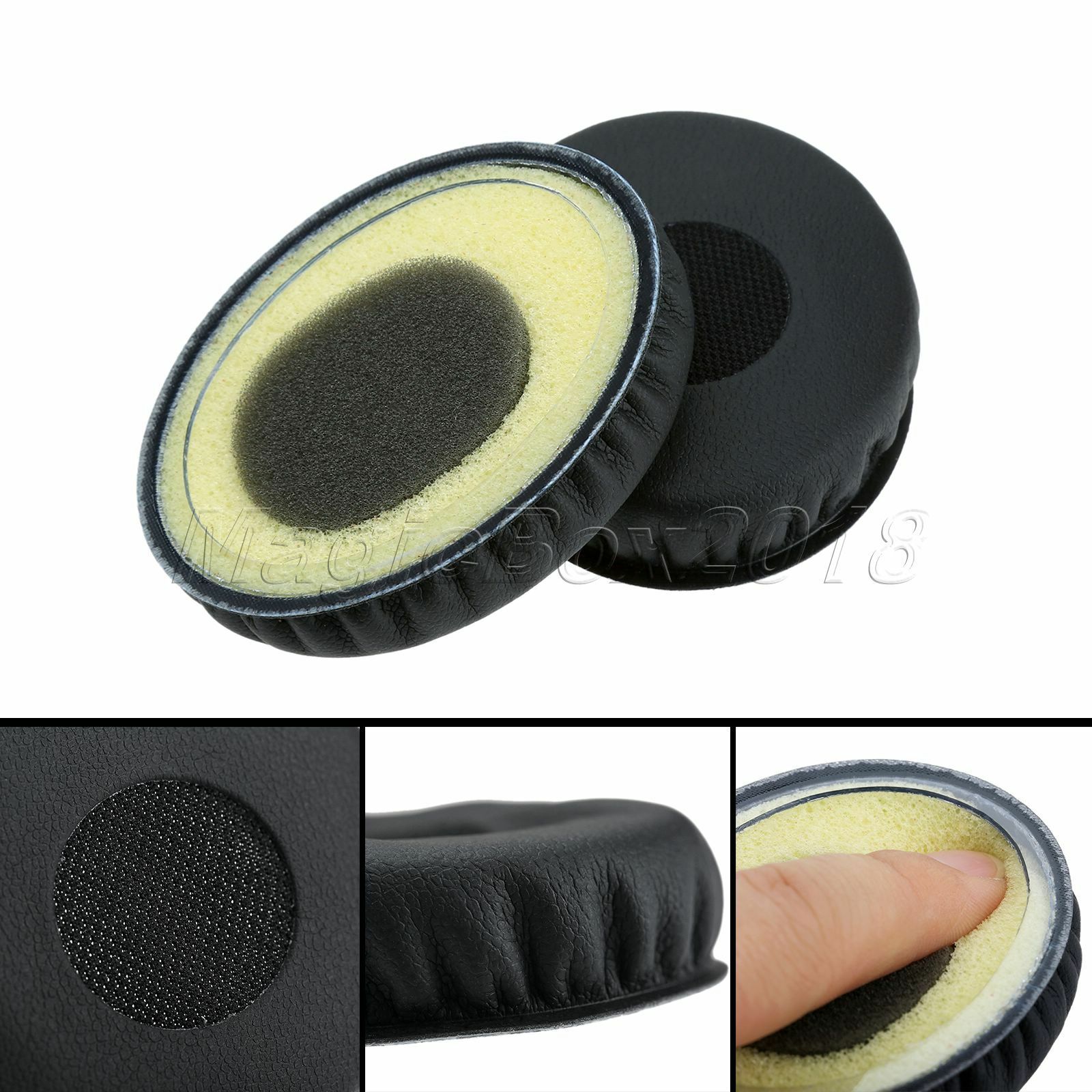 Black Leather Ear Pads Earpad Cushion For Sennheiser HD218 HD228 HD238 Headphone